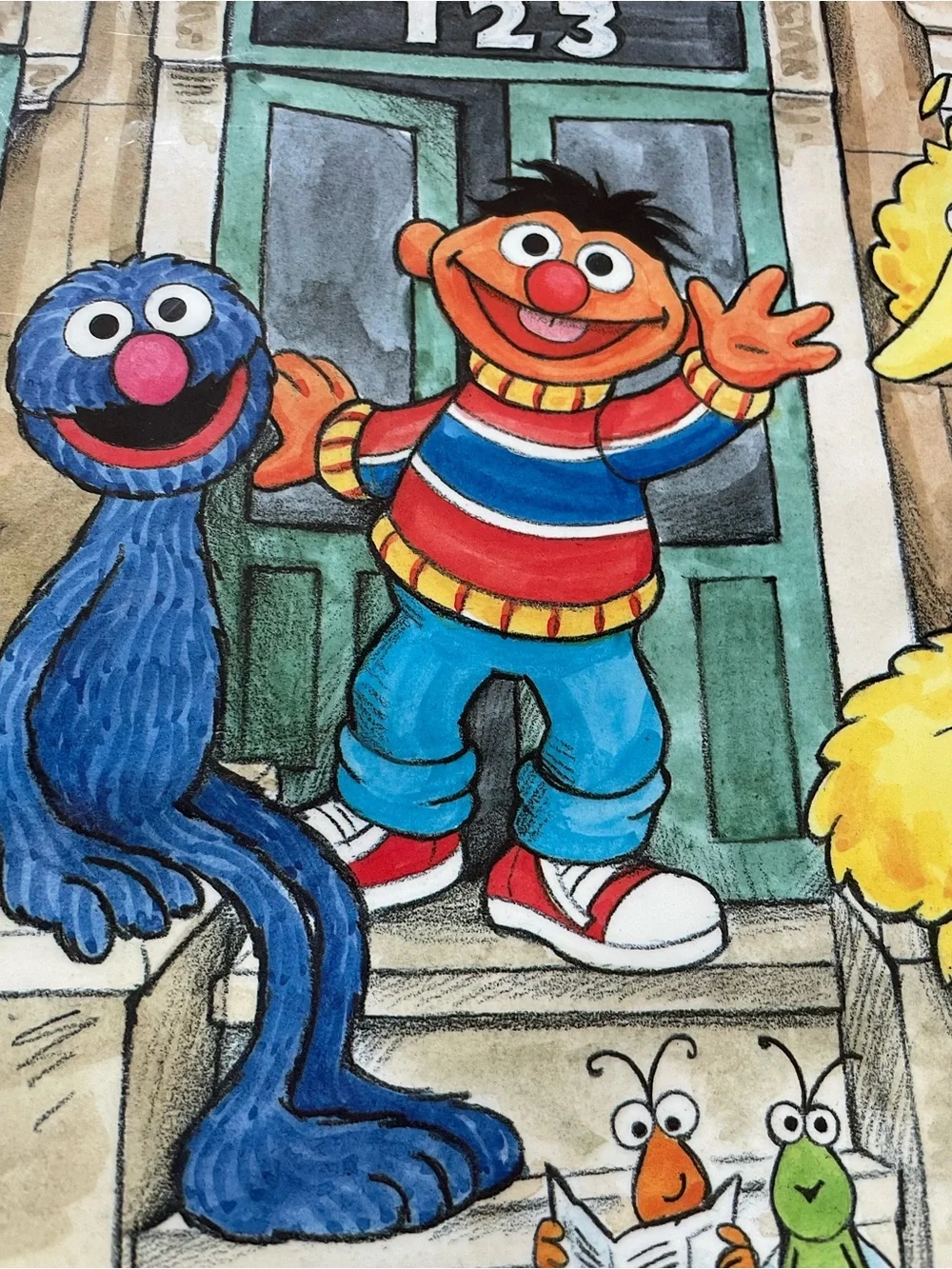 Vtg Sesame Street 70s Classroom Poster Muppets Inc Oscar Bert Ernie ADP0014 RARE